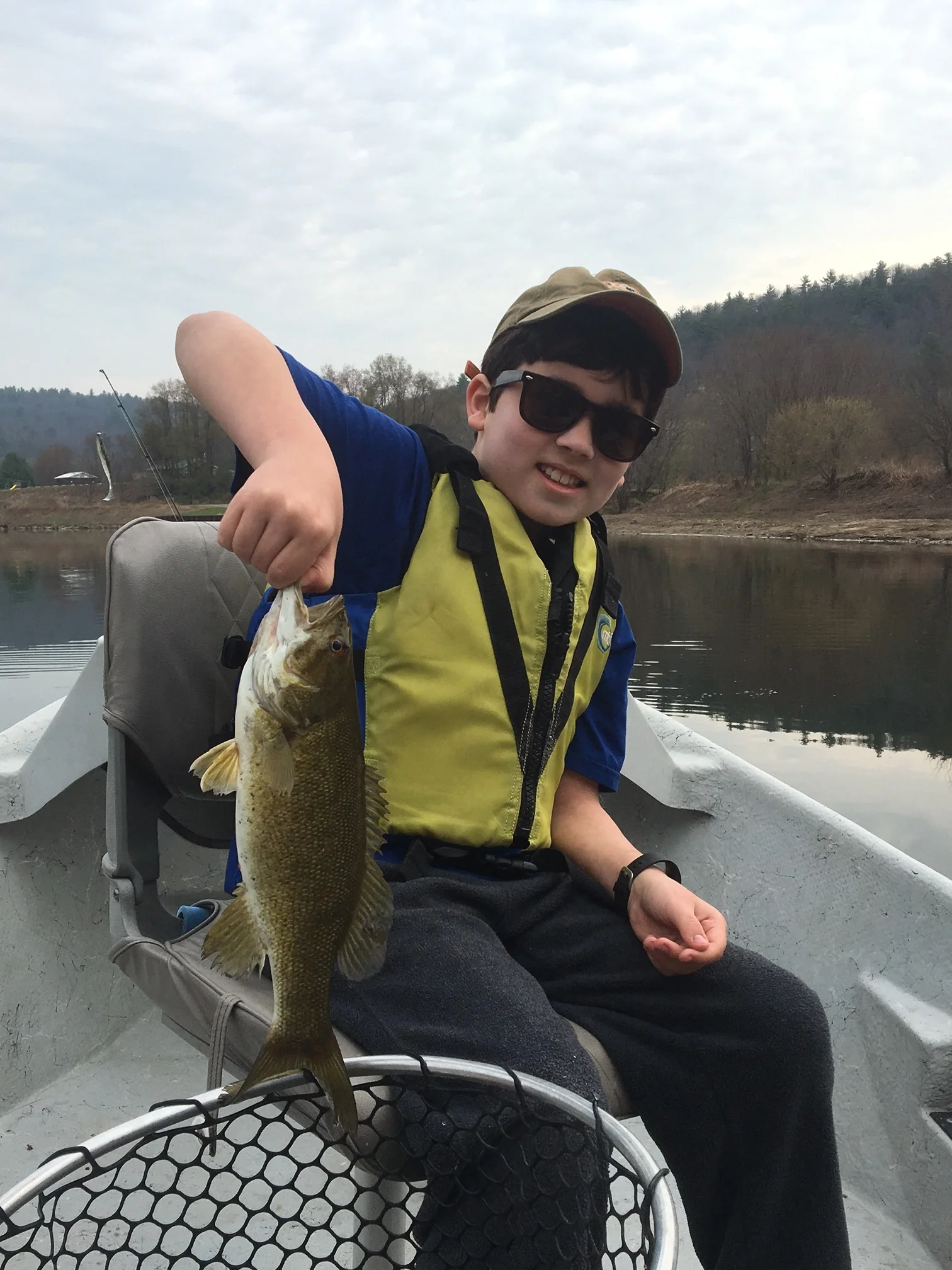 4/22/16 Benny starts the day off with a nice Smallmouth Bass.