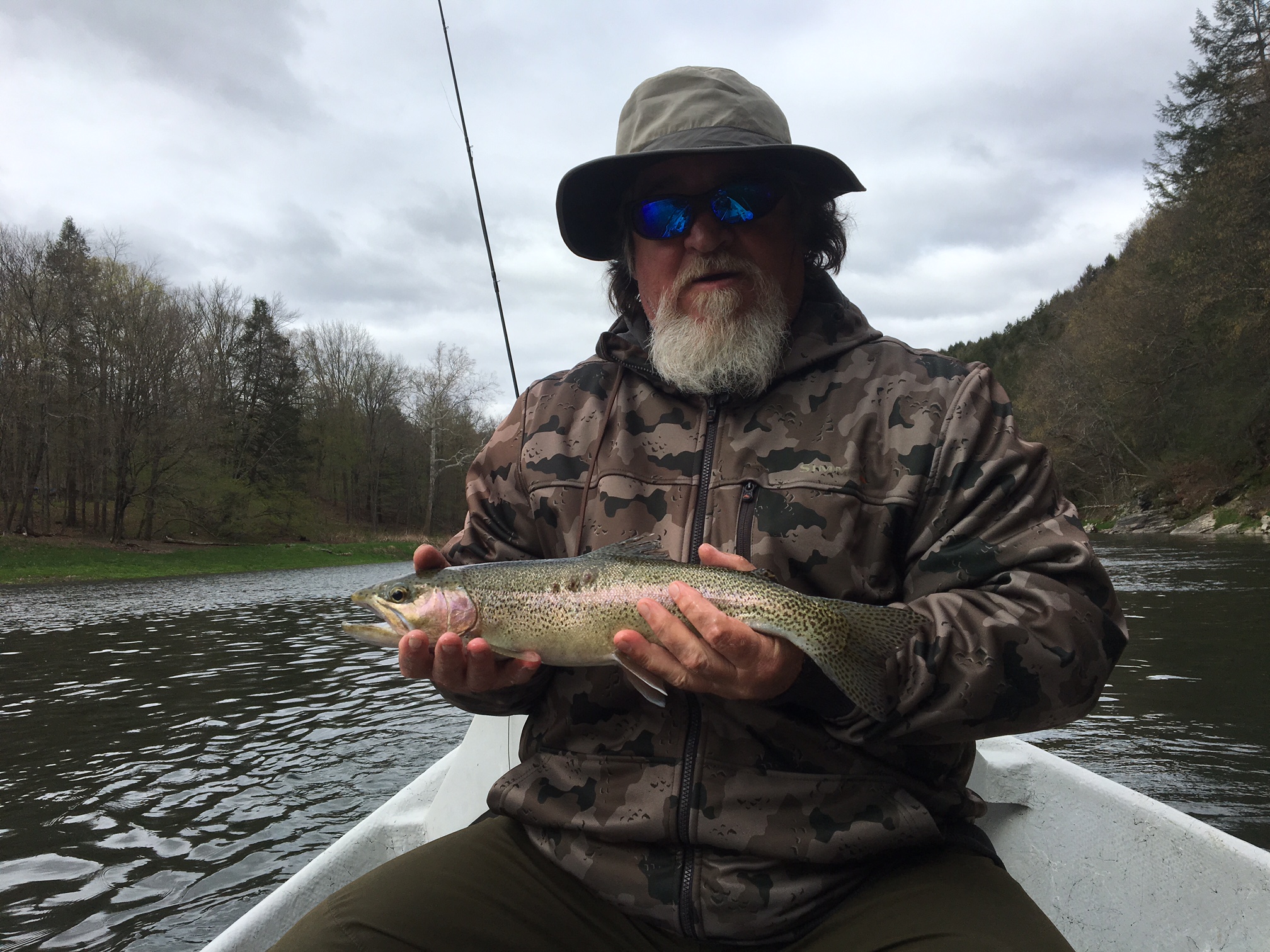5/5/16 Dominic hits this nice Rainbow trout with a March Brown.