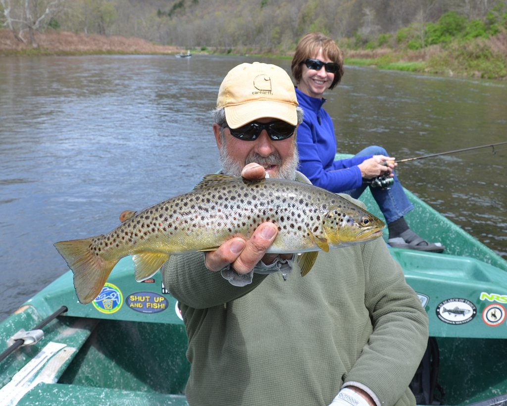 5/10/16 Guide Mike P. displays Bob's Brown trout!