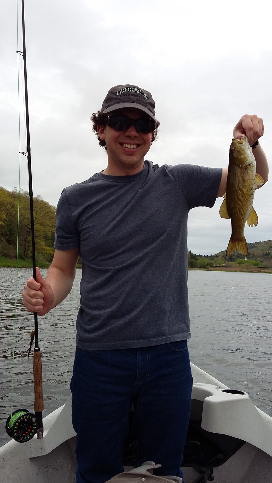 5/13/16 Alex D. with his first fish on a fly rod! Smallmouth Bass!
