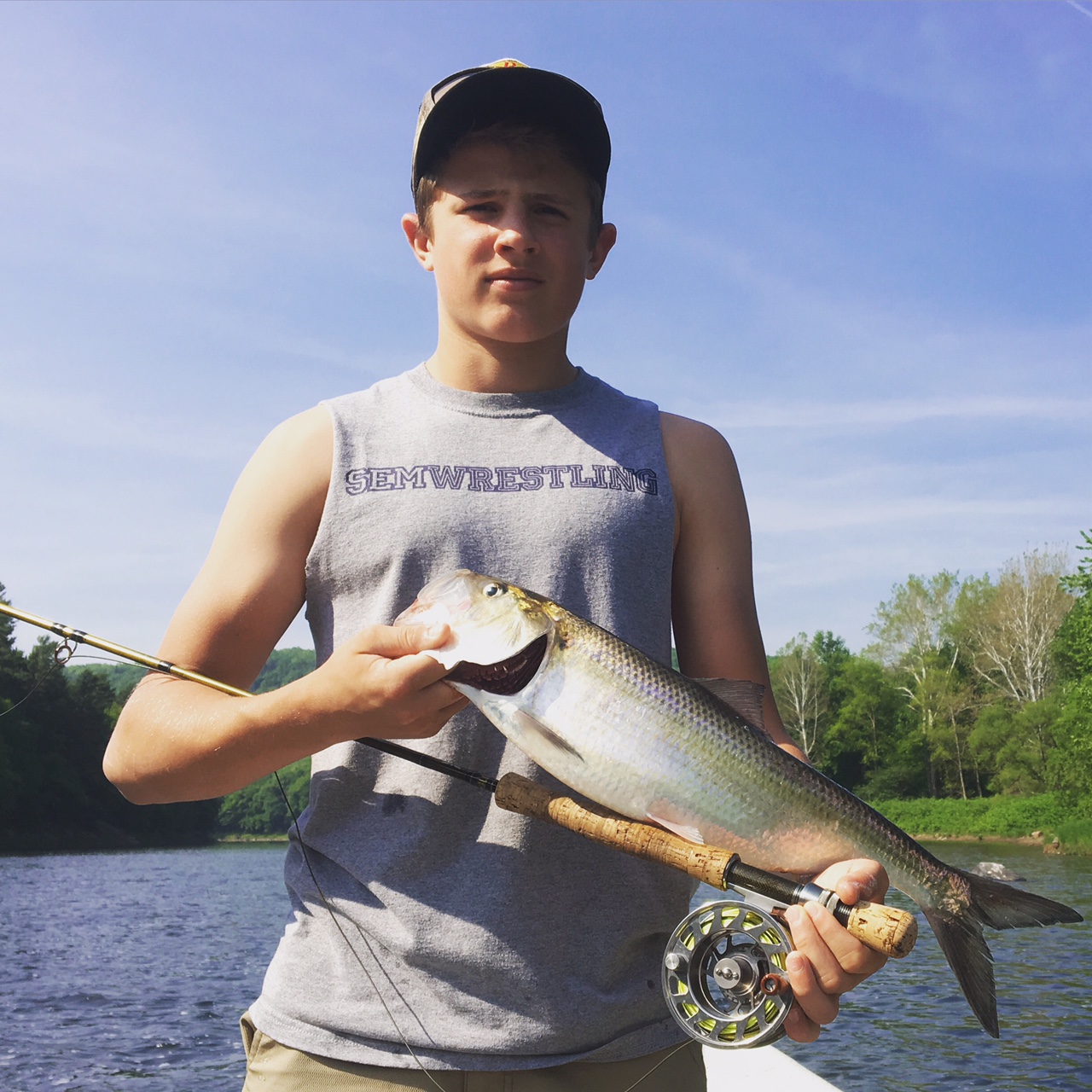 5/26/16 Colton B. getting it done with the Fly rod. American Shad!