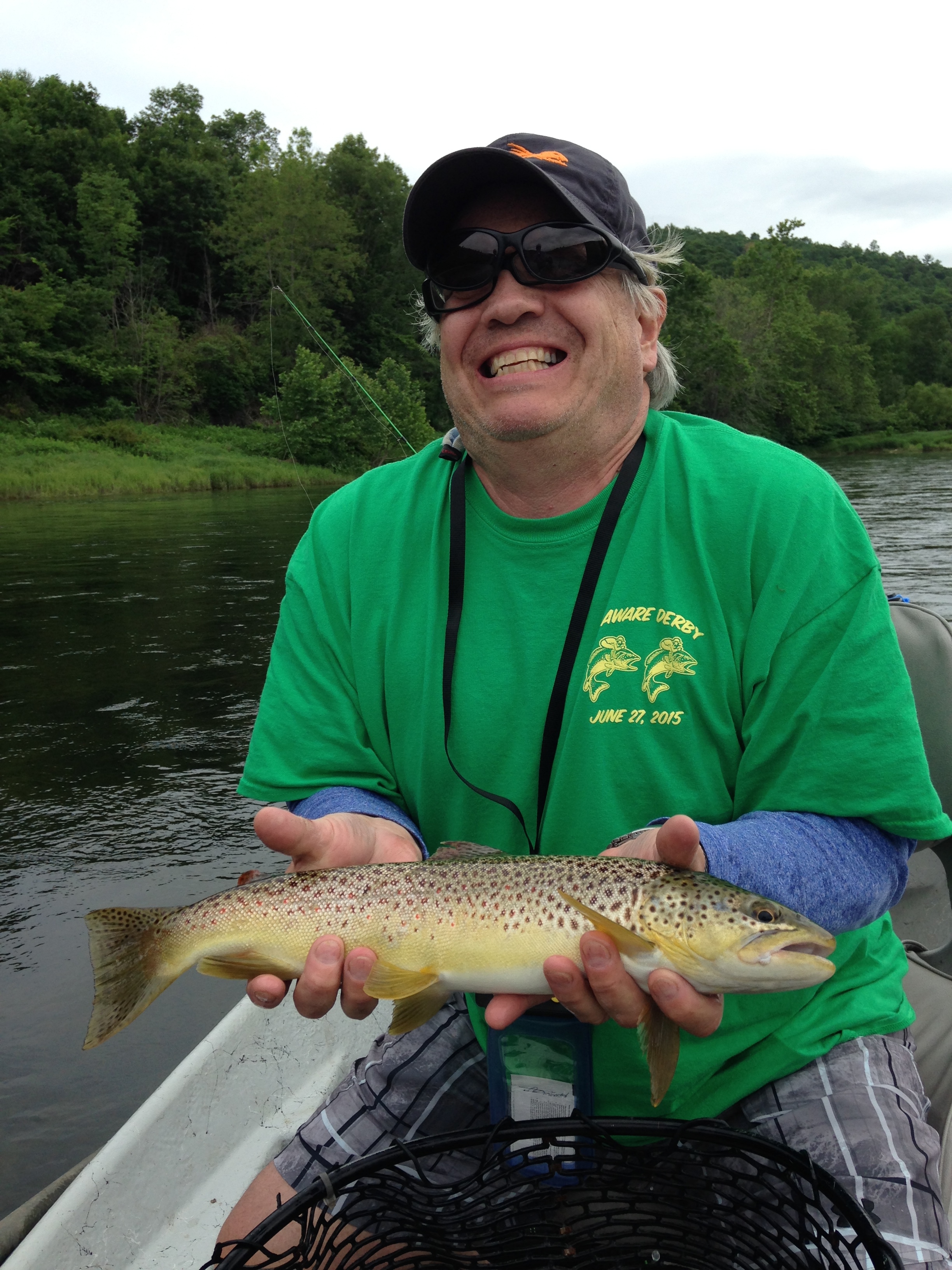 Frank A. happy about his catch. Nice Brown trout