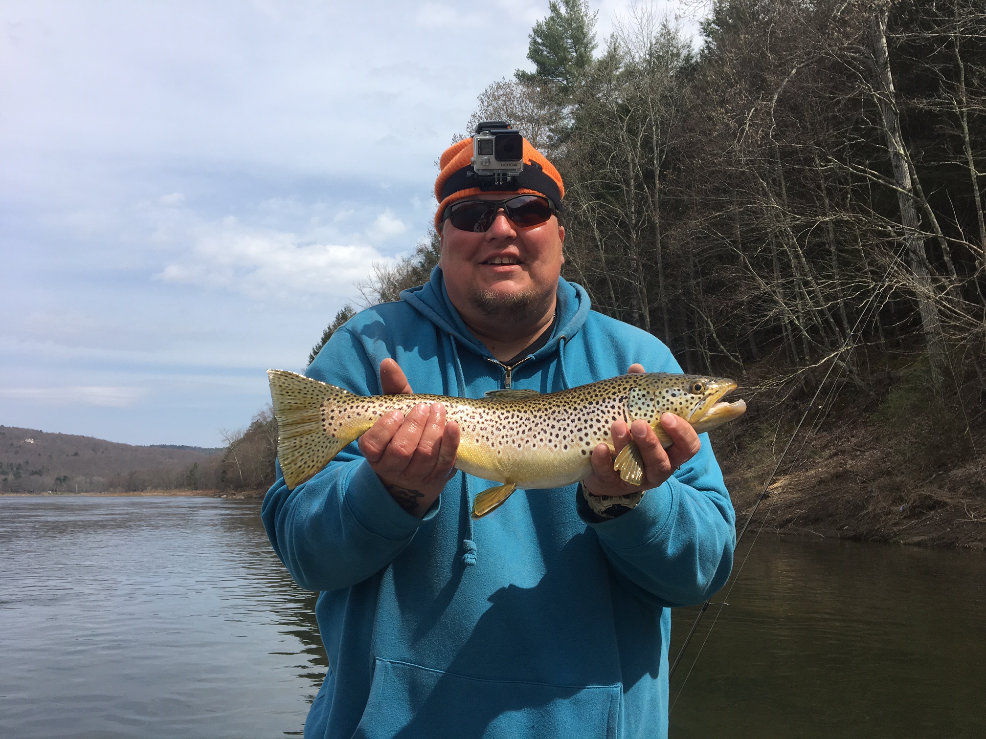 The Reel Raconteur with a slammer 19" Brown trout.
