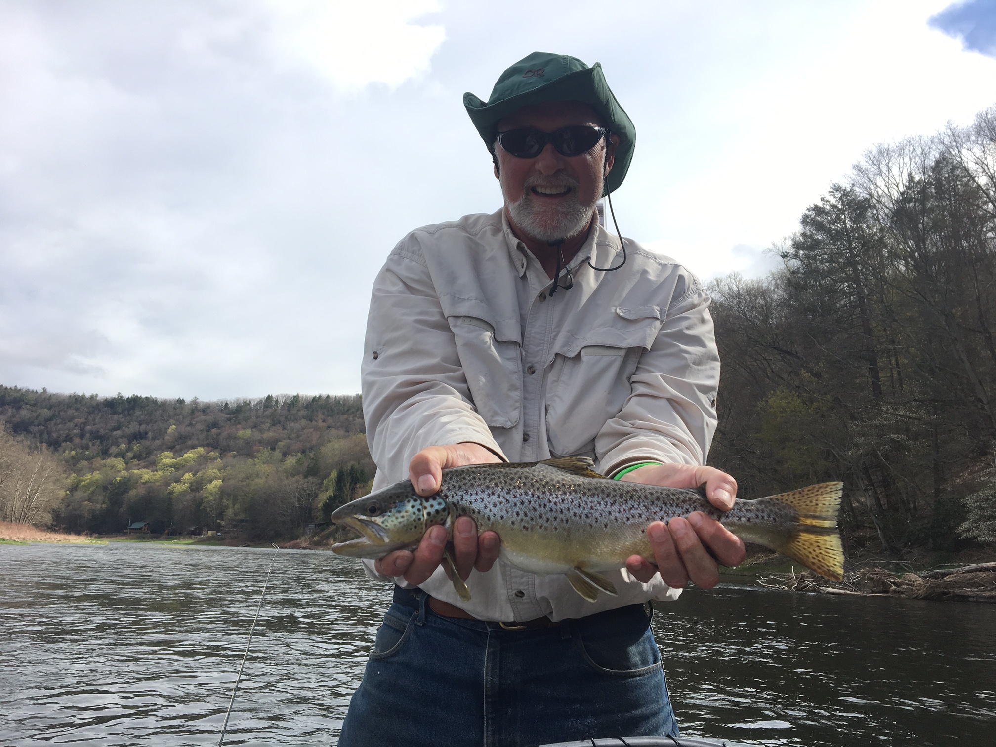 Bill R. with a nice Brown on a Dry Fly!