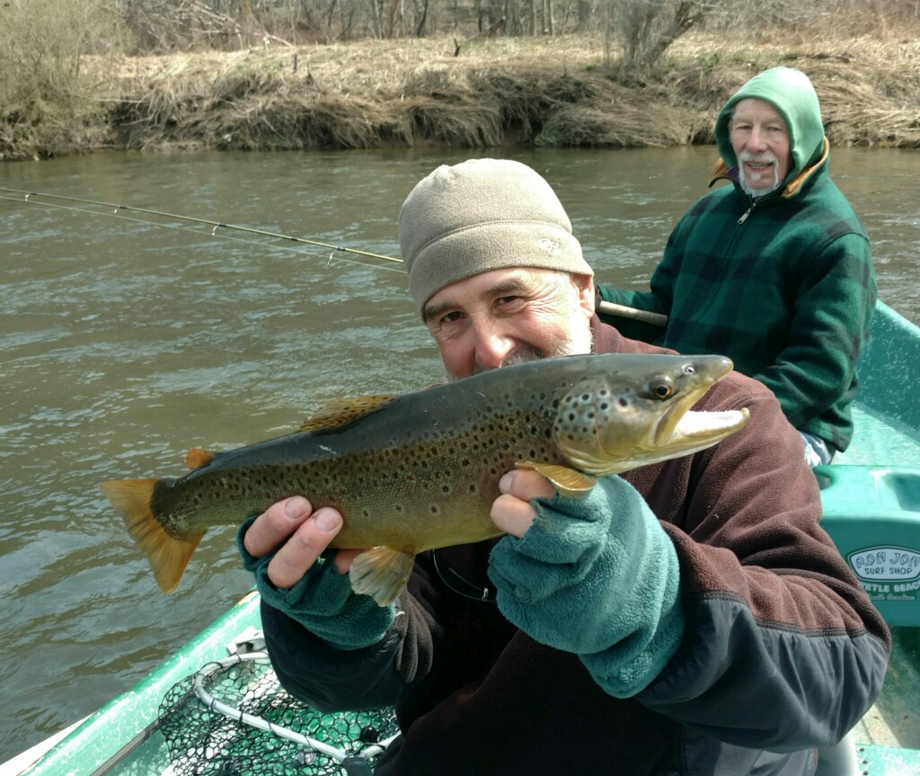 Brute of a Brown trout on this cold day!