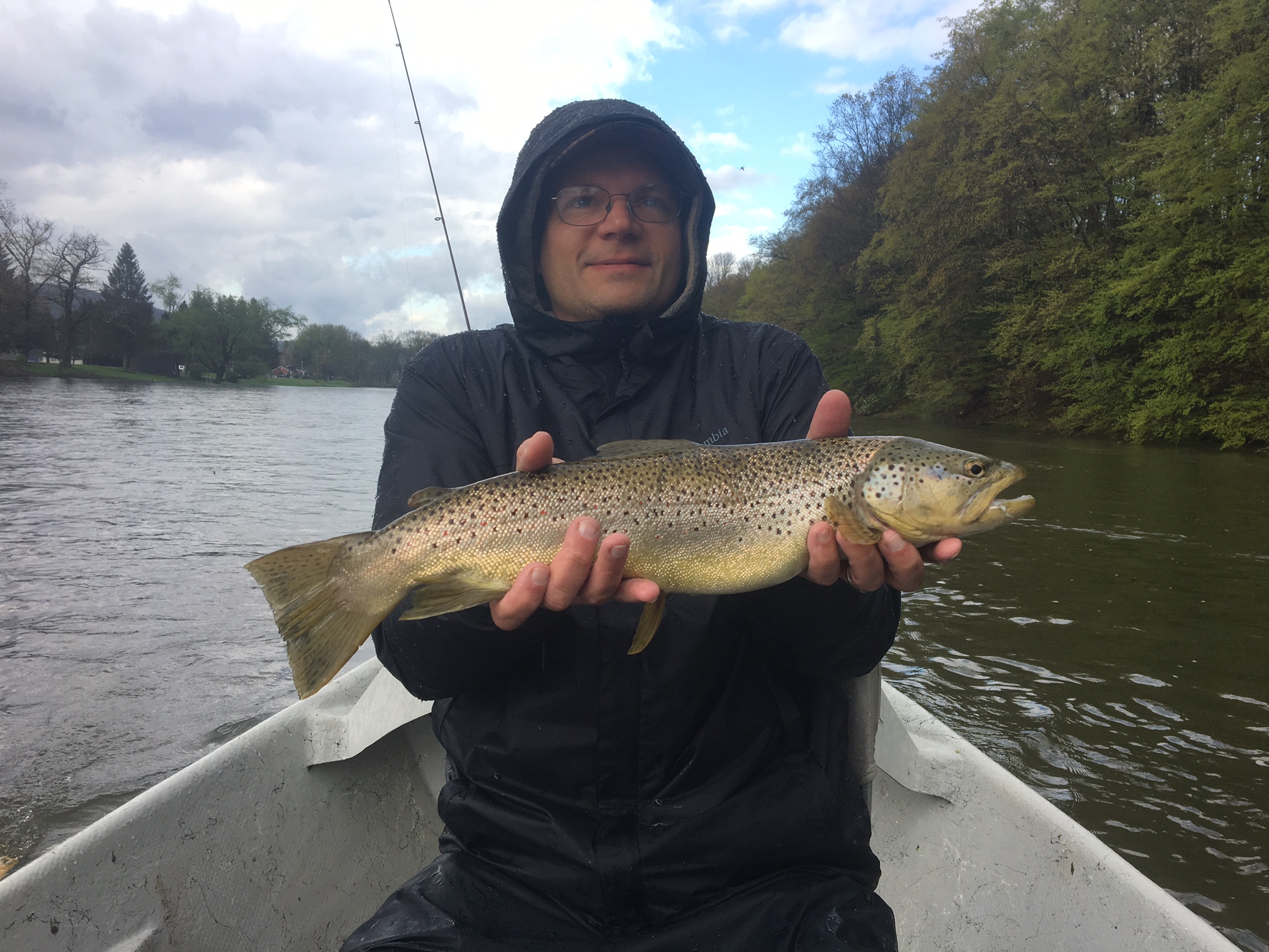 21" Brown trout on a rainy morning!!