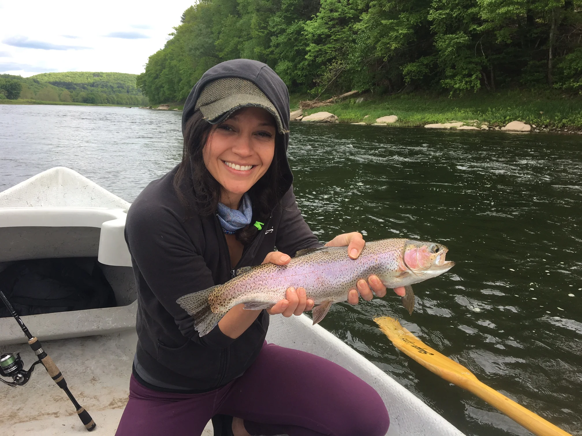 Bianca with a nice Rainbow trout!