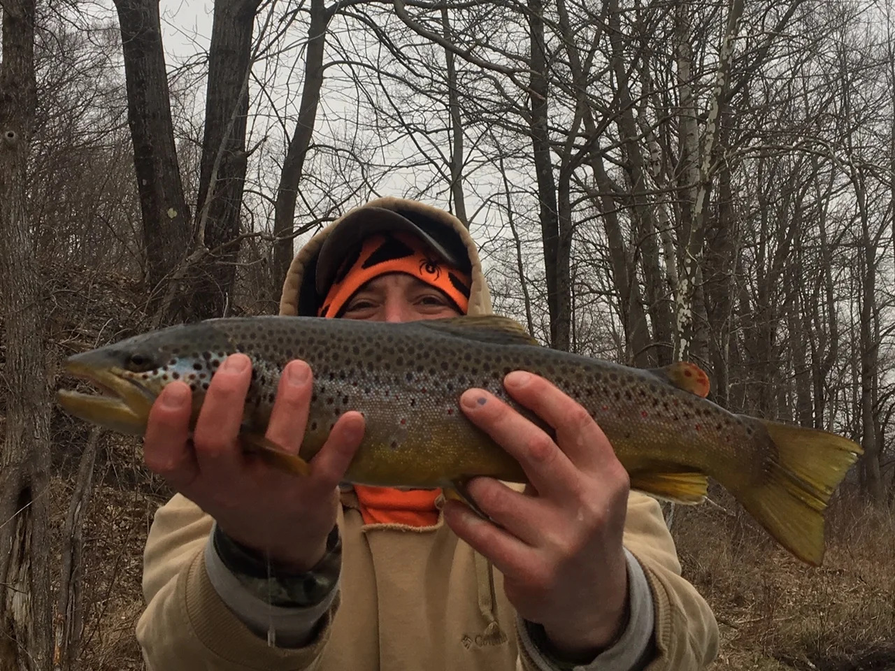 4/12/19 Anthony with a healthy West Branch brown trout.