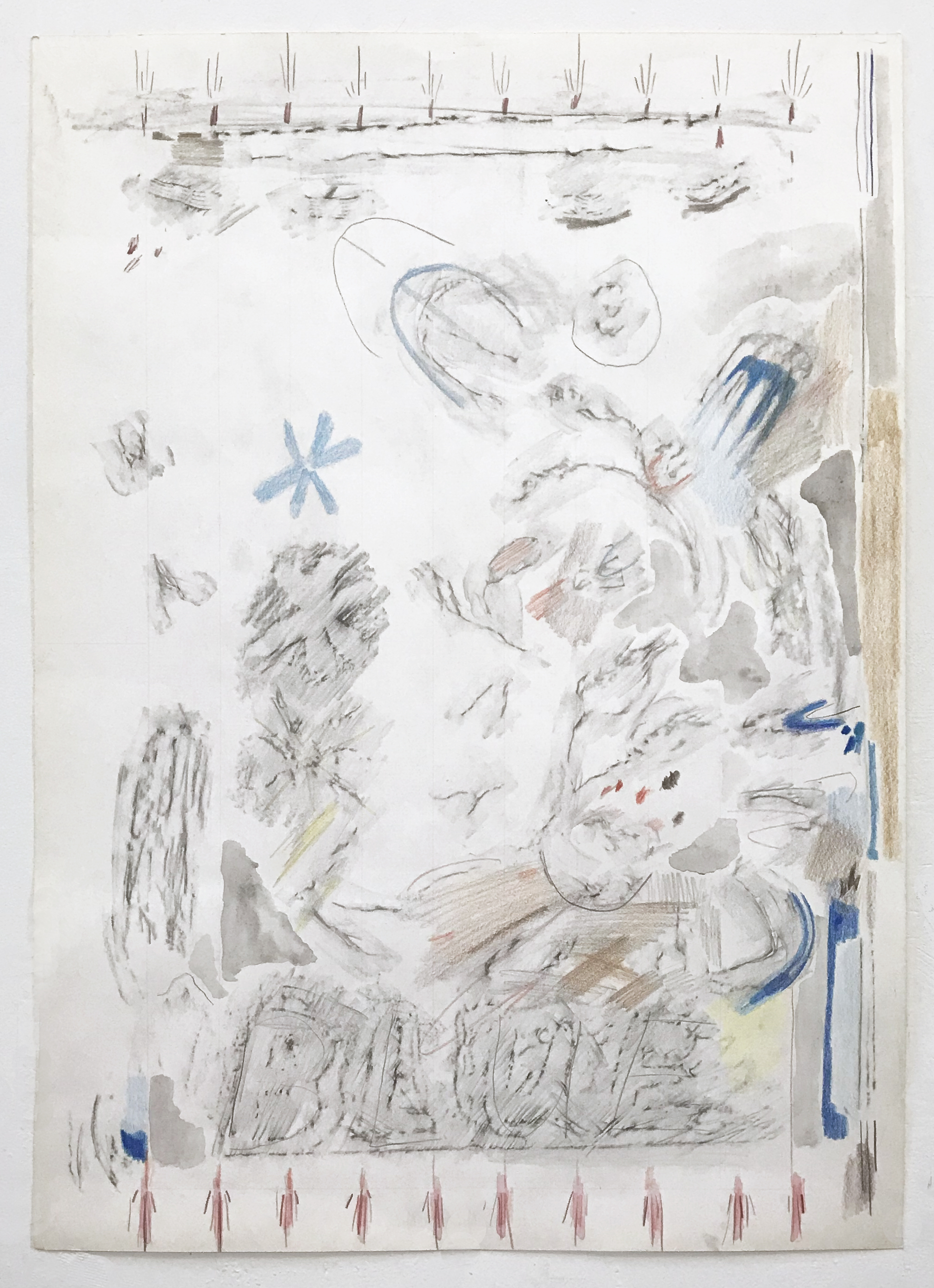 Blue (Rubbing), 2018 Graphite, colored pencil, ink. 18x24”