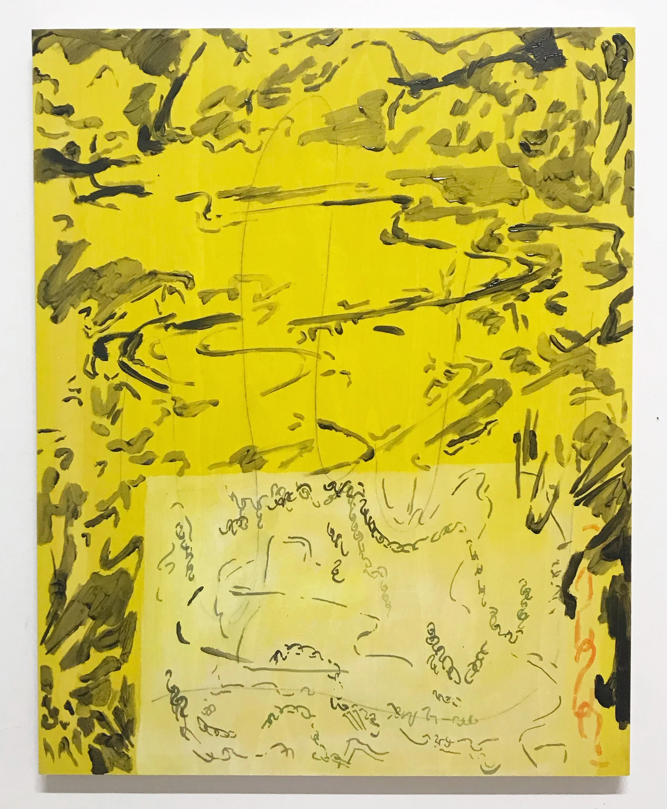 Gold hour, 2019 Watercolor and oil on panel. 16x20”