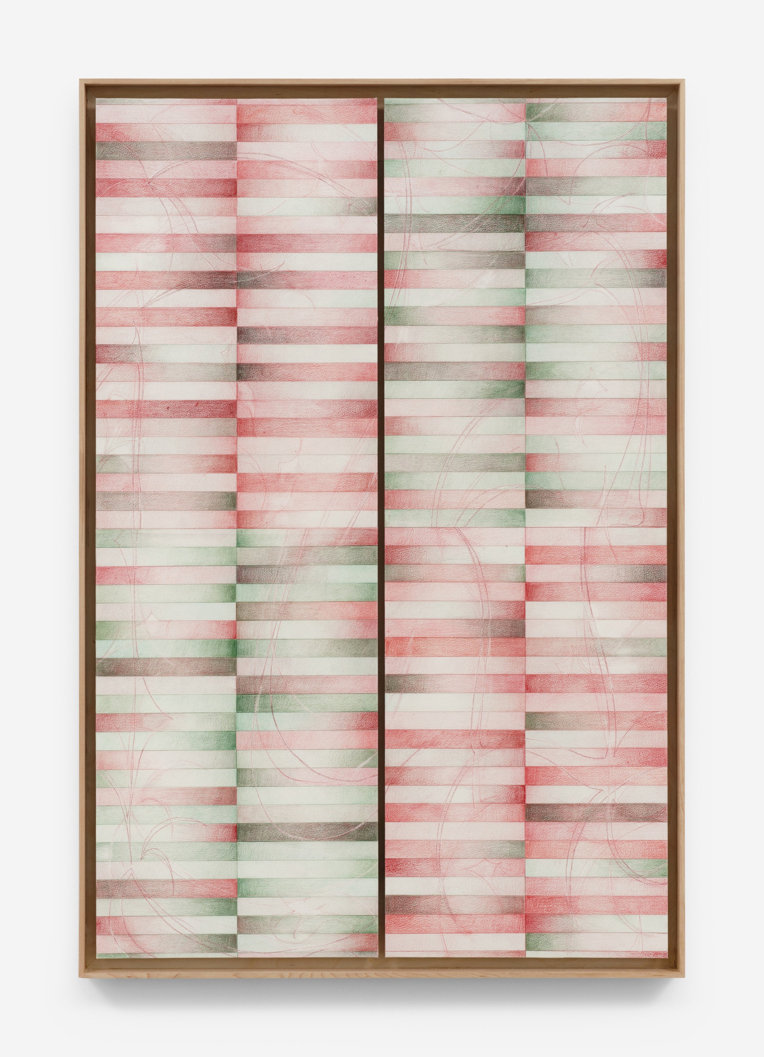   Tropic Loop I,  2024  Colored pencil on Arches paper mounted to panel. 36x23.5 inches [37.5×25 inches framed]   