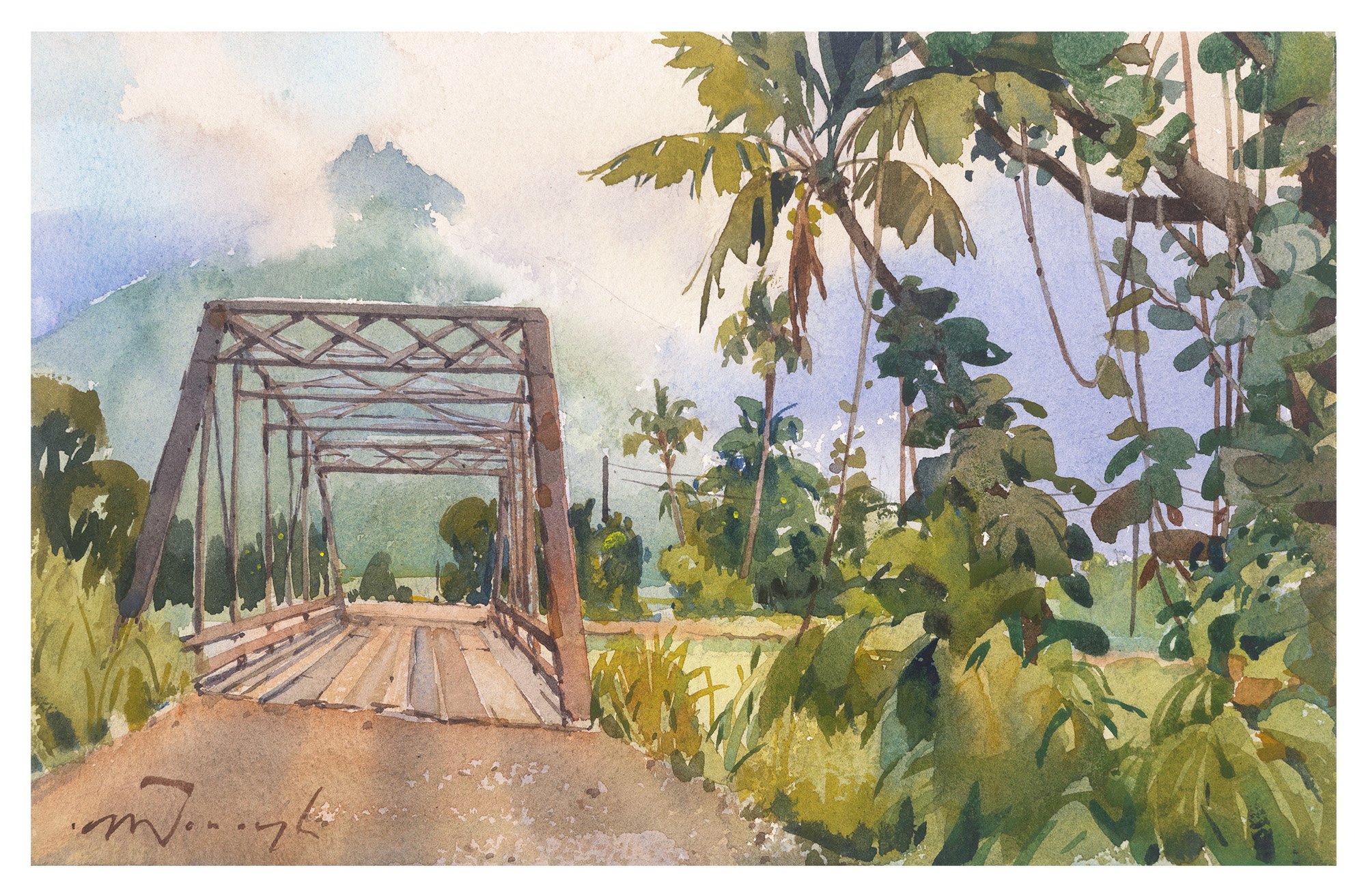 "The Hanalei Bridge", Kauai. Fine Art Print