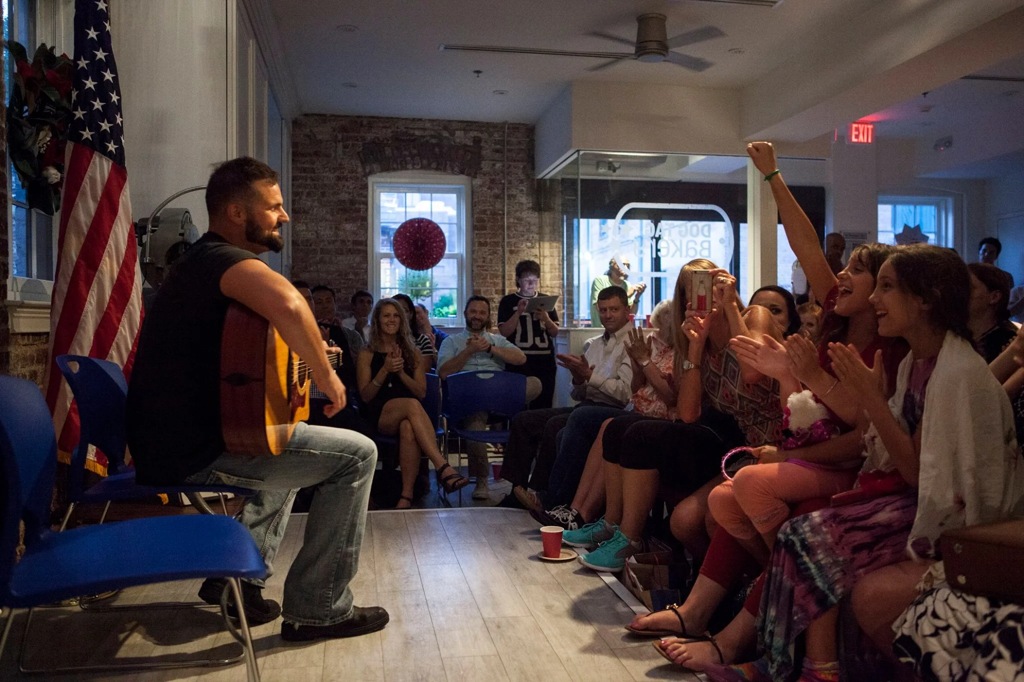 EJ Delpero performs at a Veterans Open Mic in Washington, D.C.
