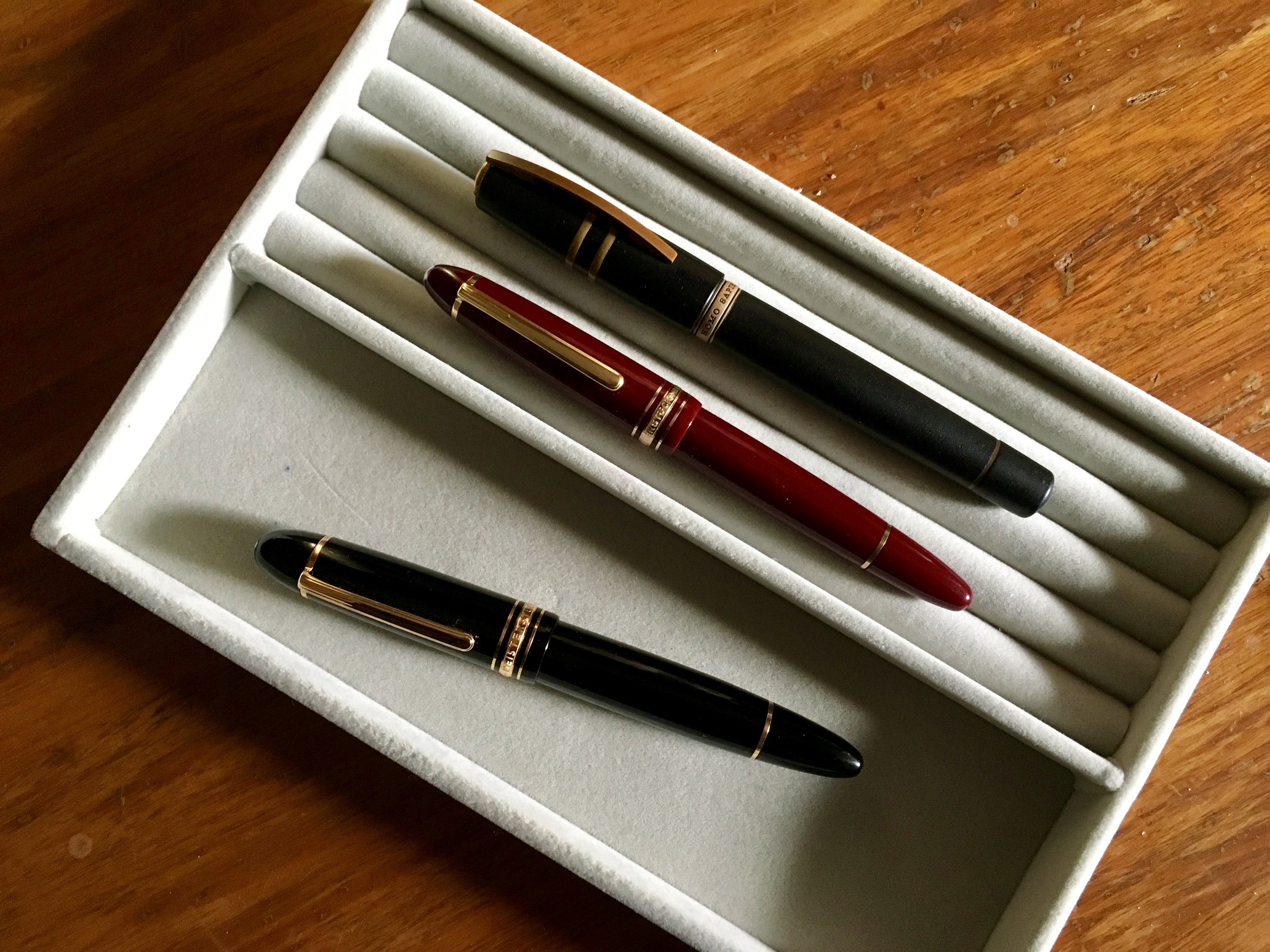 The workhorses: MB149, MB146, and Visconti Homo Sapiens.