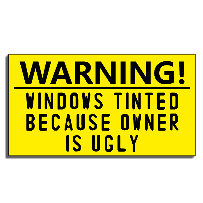 Warning Window Box WARNING - Windows Tinted — K CUSTOM DESIGN