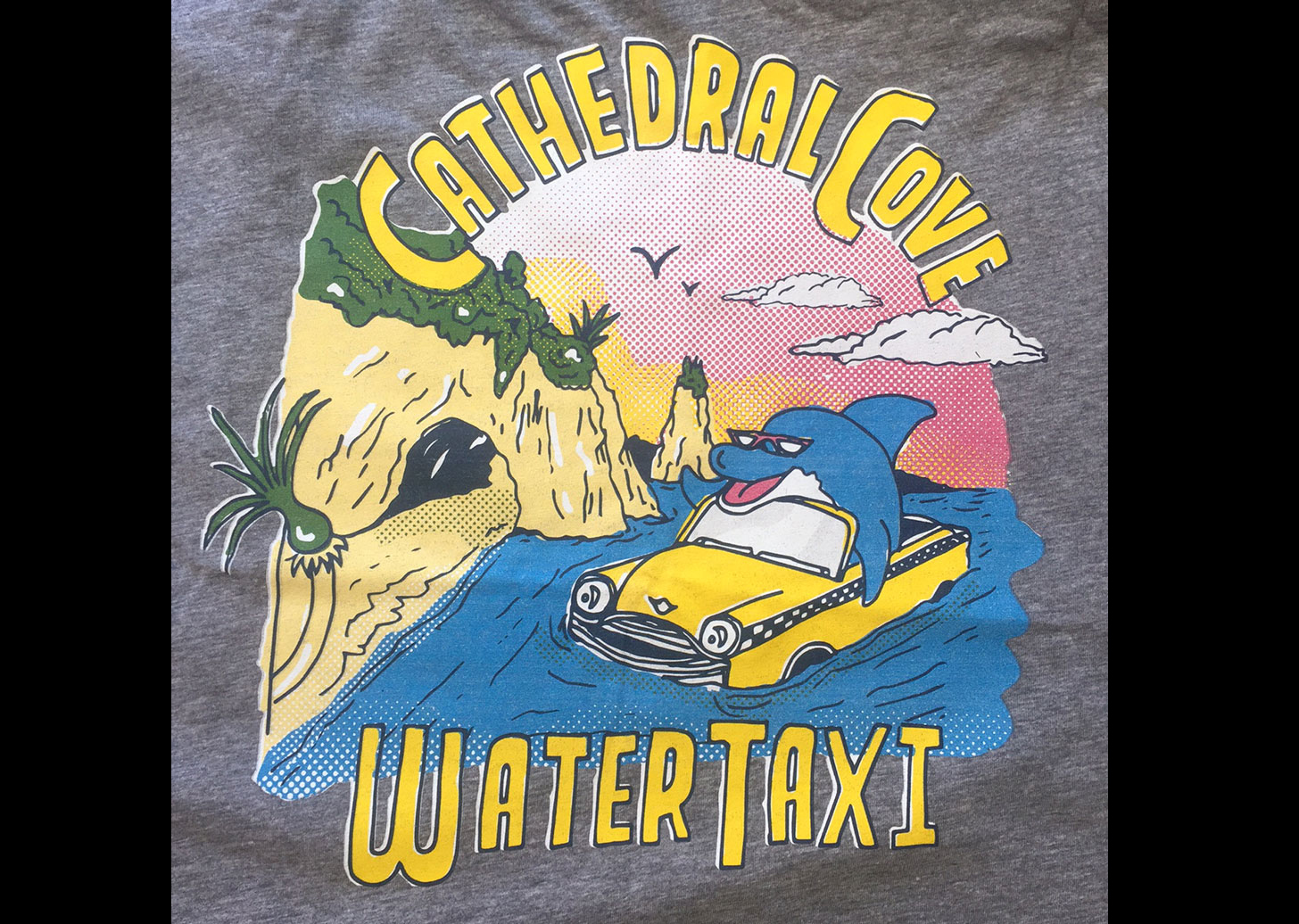  Above: Logan's Cathedral Cove Water Taxi t-shirt design