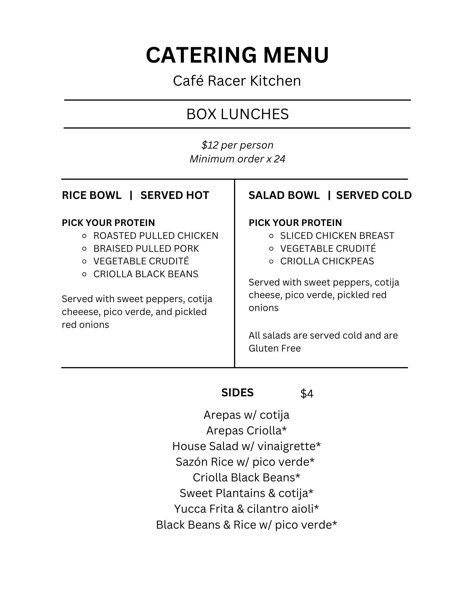 Catering Events & Weddings — Cafe Racer Kitchen