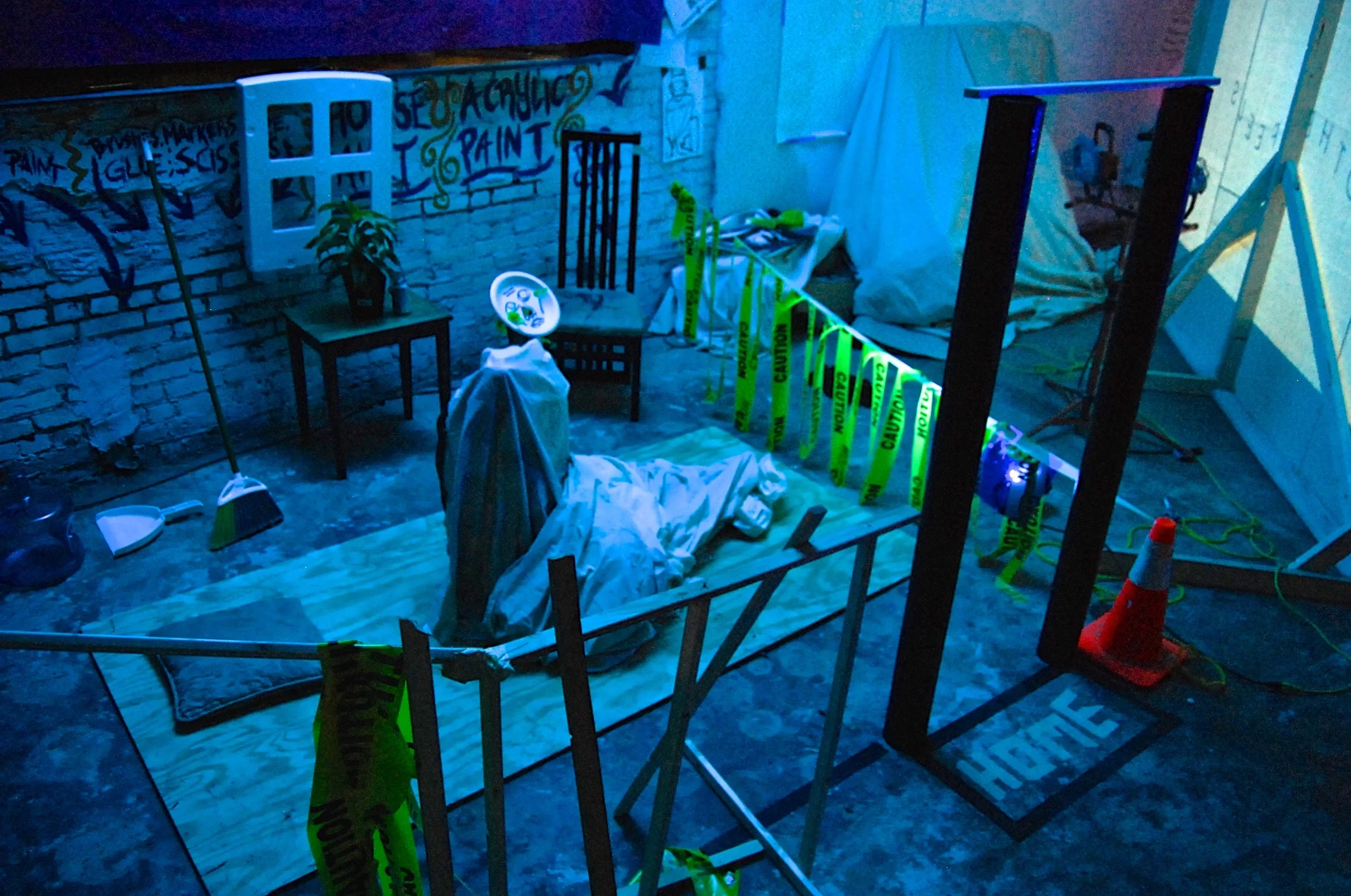 Maps Glover amidst his performance art piece, 'Home'.