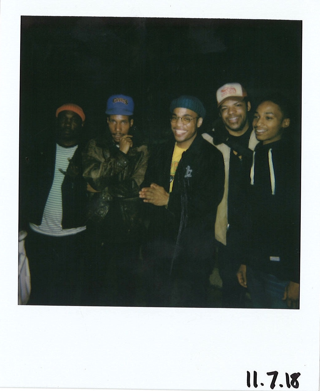 Nag Champa band members from left: L.D. Lee, Jamal Gray, Dajando Smith, and Allen Jones with Anderson .Paak (center), (Not pictured: Elijah Easton and Kwesi Lee). Photograph by Maxwell Young
