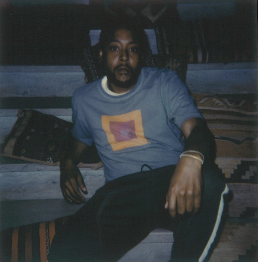 Designer Eric Johnson at Late Bloom Radio broadcast via Full Service Radio at The Line Hotel. Polaroid by Maxwell Young