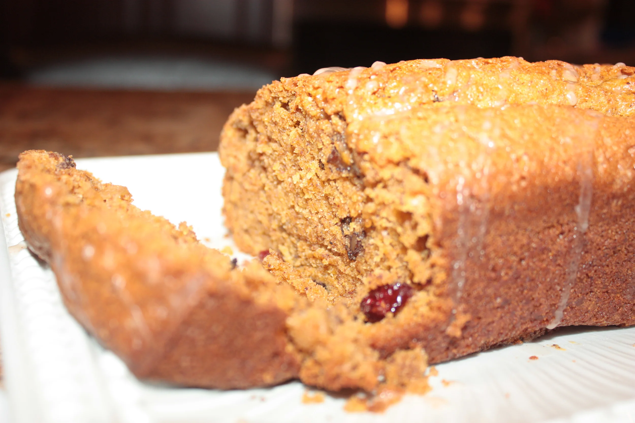 Pumpkin Spice Bread with Cranberries and Walnuts