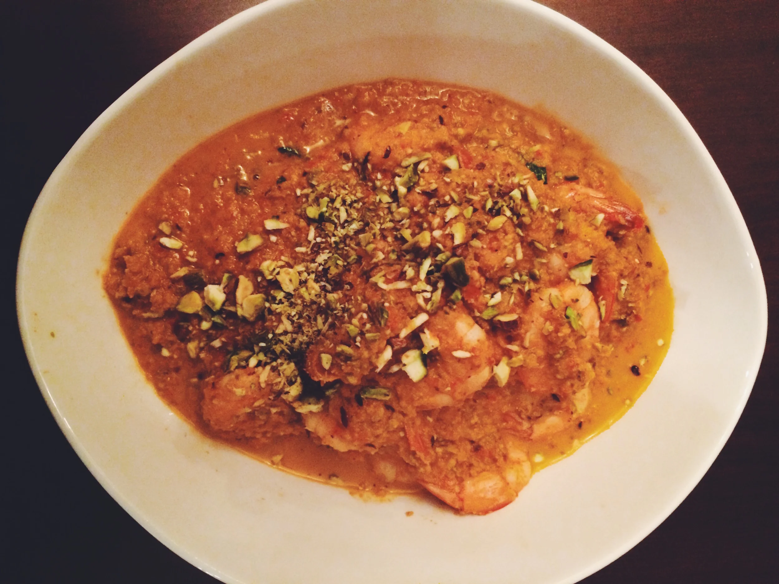 Red Pepper and Pistachio Shrimp