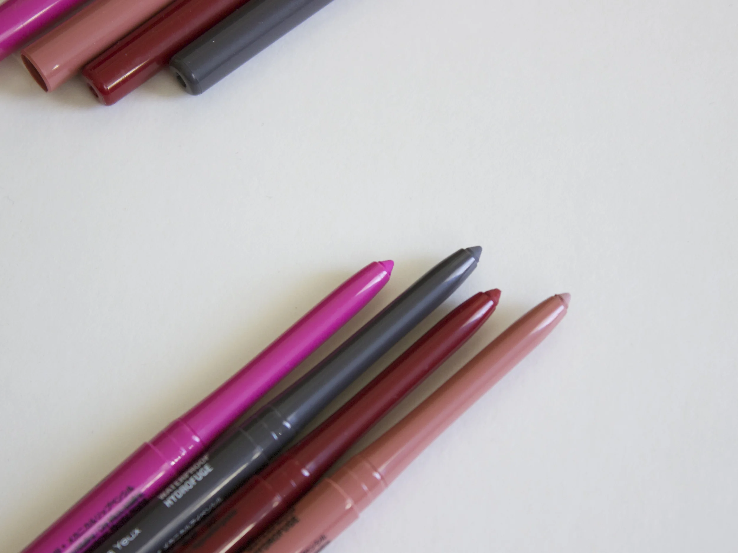 L to R: Hot Pink, Gray, Sienna, Nude