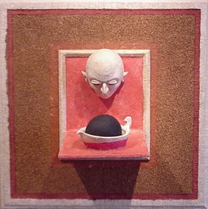 " La coppella - Visual Entropy "- 3-d - mixed media - paper mache and cork  - 48 x 48 x 20 inches