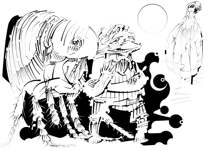 GB. Basile - PENTAMERONE - Lo polece - “Chisso cuoiero è de l’arcefanfaro de li pulece.” -The Flea - " This hide belongs to the ringleader of all fleas "