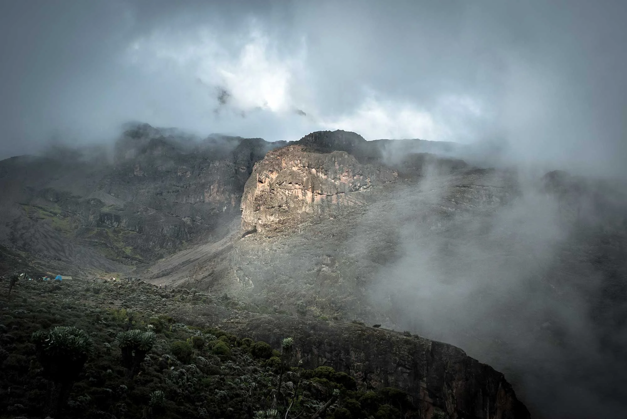 The Barranco Wall is a formidable lava ridge hikers must climb using a series of switchbacks. It was the steepest portion of the trek.