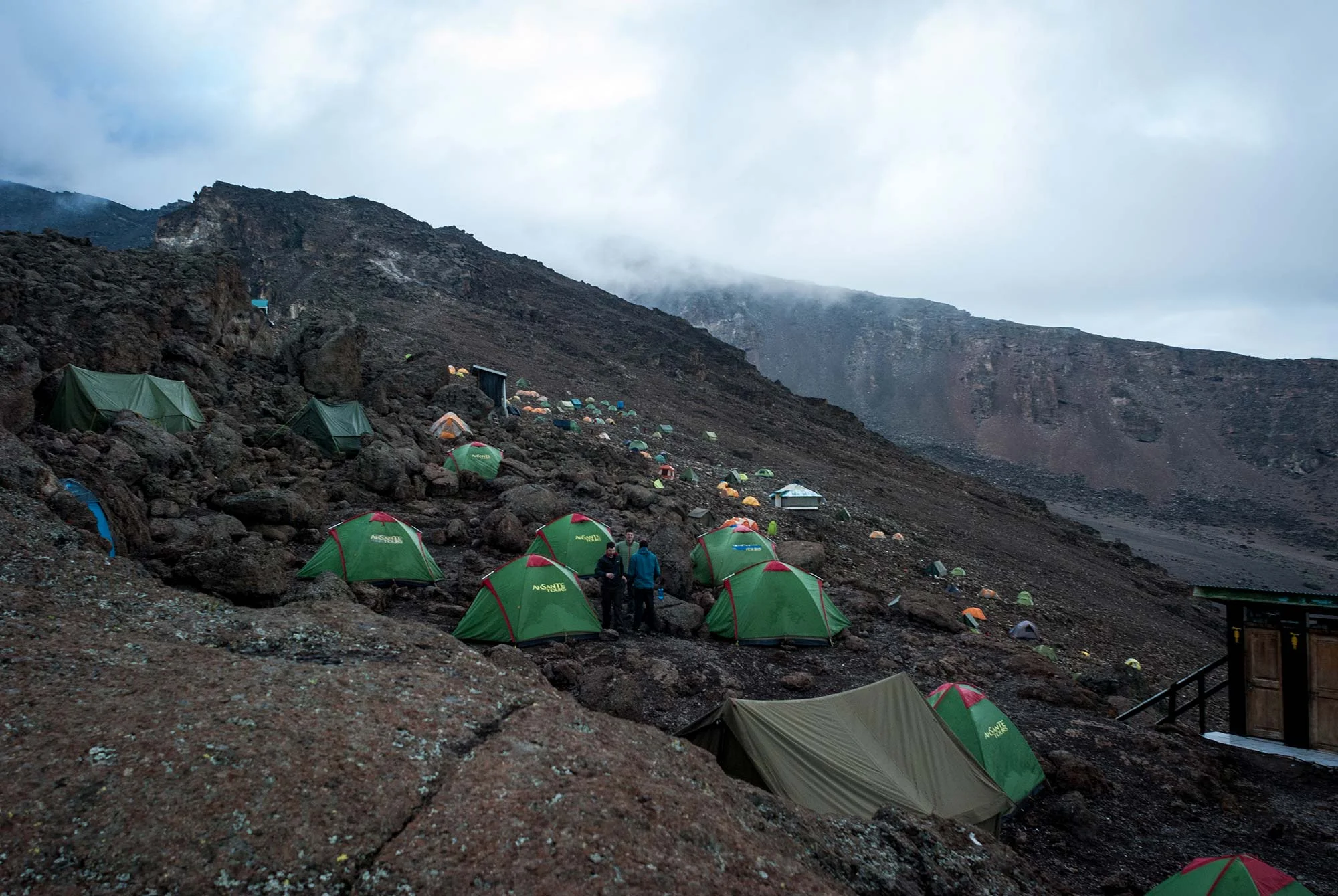 Packed in: Flat ground is a premium in Barufu Camp