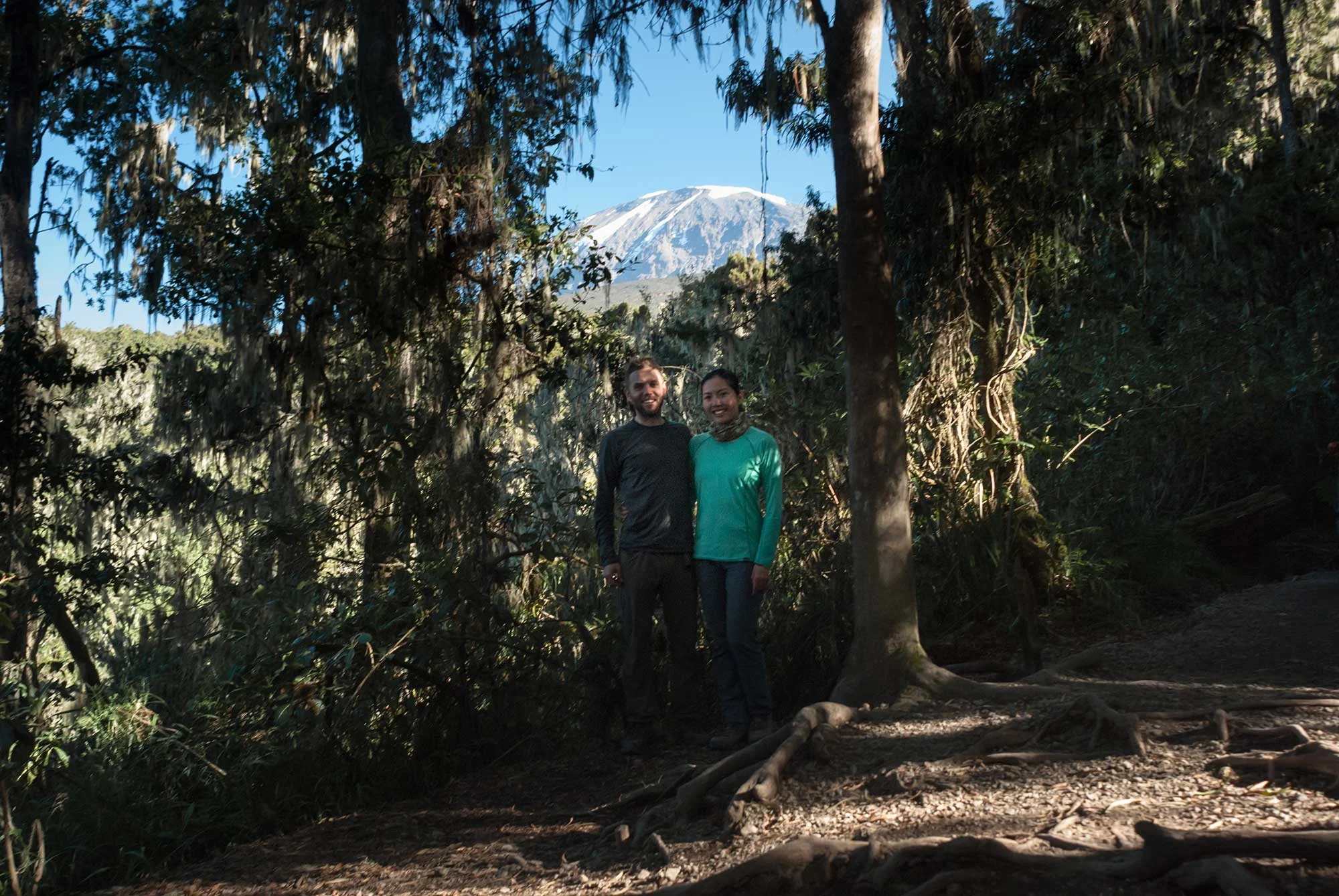 Obligatory couple's shot at the last view of the Kilimanjaro.