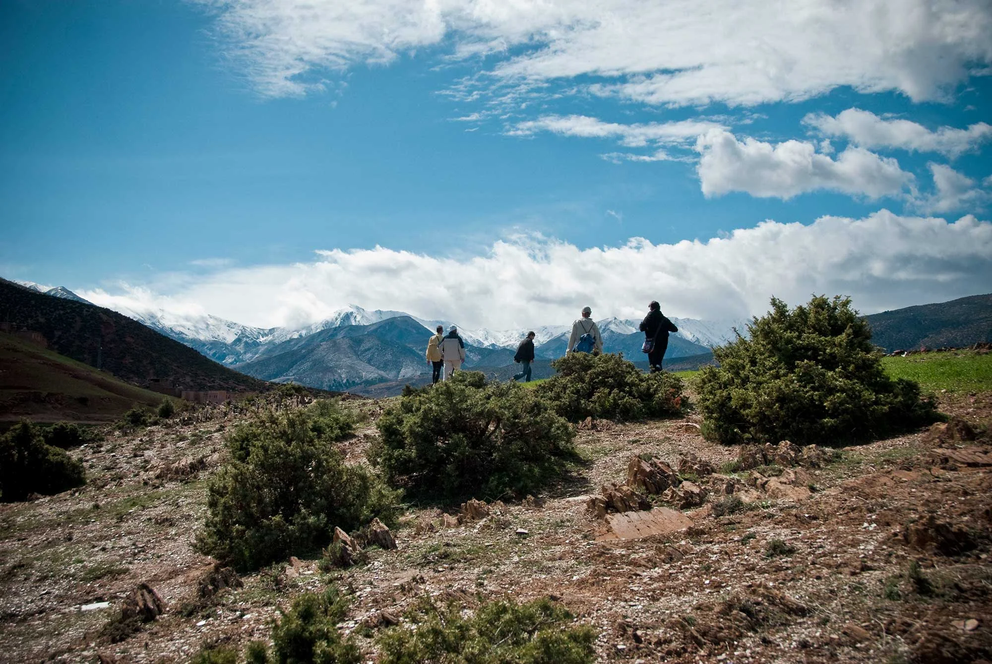 Climbing higher into the hills we spotted the snow covered peaks of the Atlas Mountains.