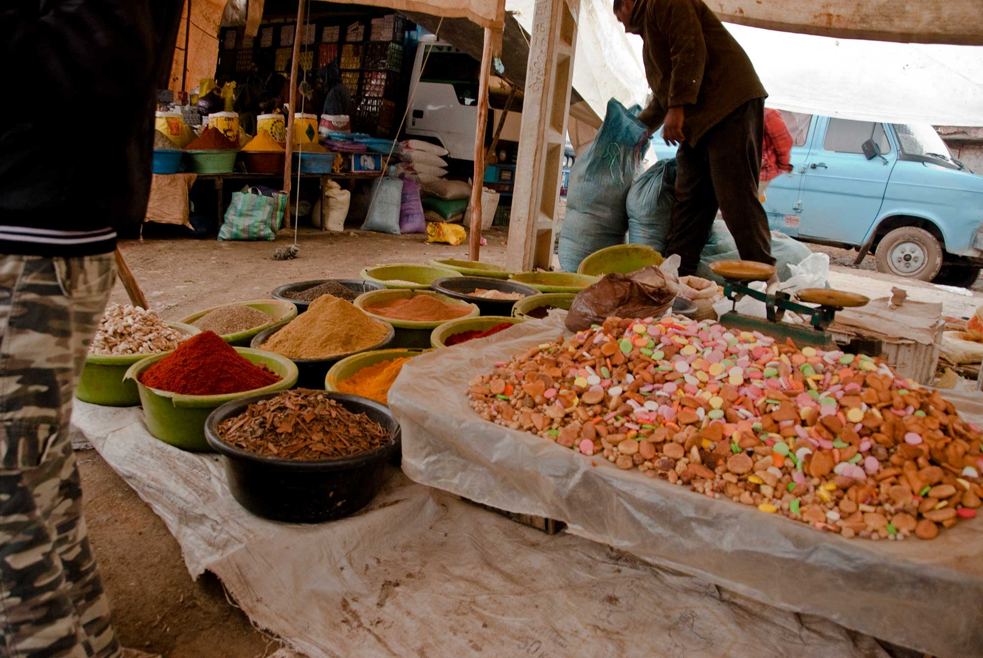 Spices for sale at the Amizmiz souk.
