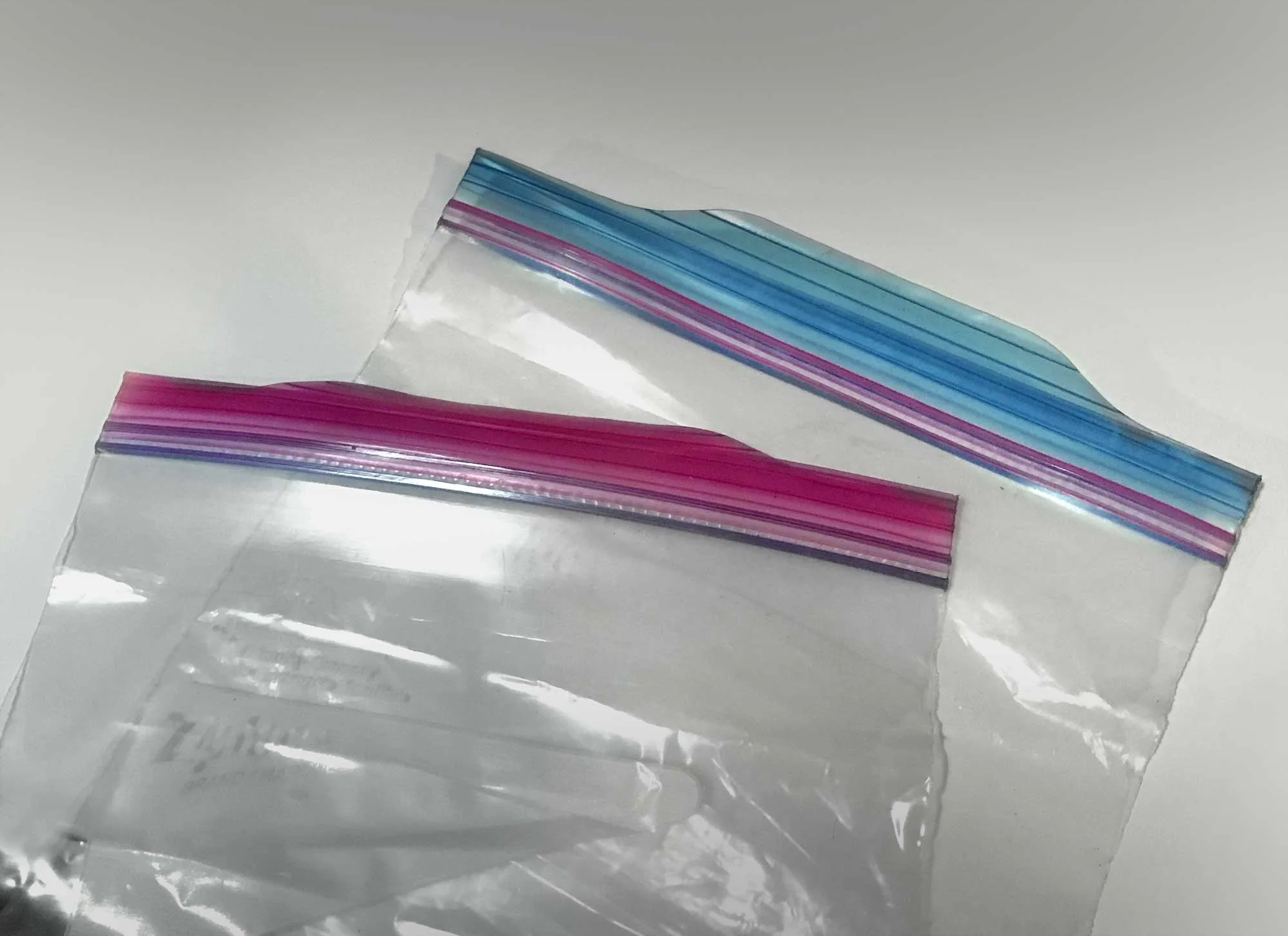 Color-coding your ziplocks helps prevent icky mix-ups on the trail.