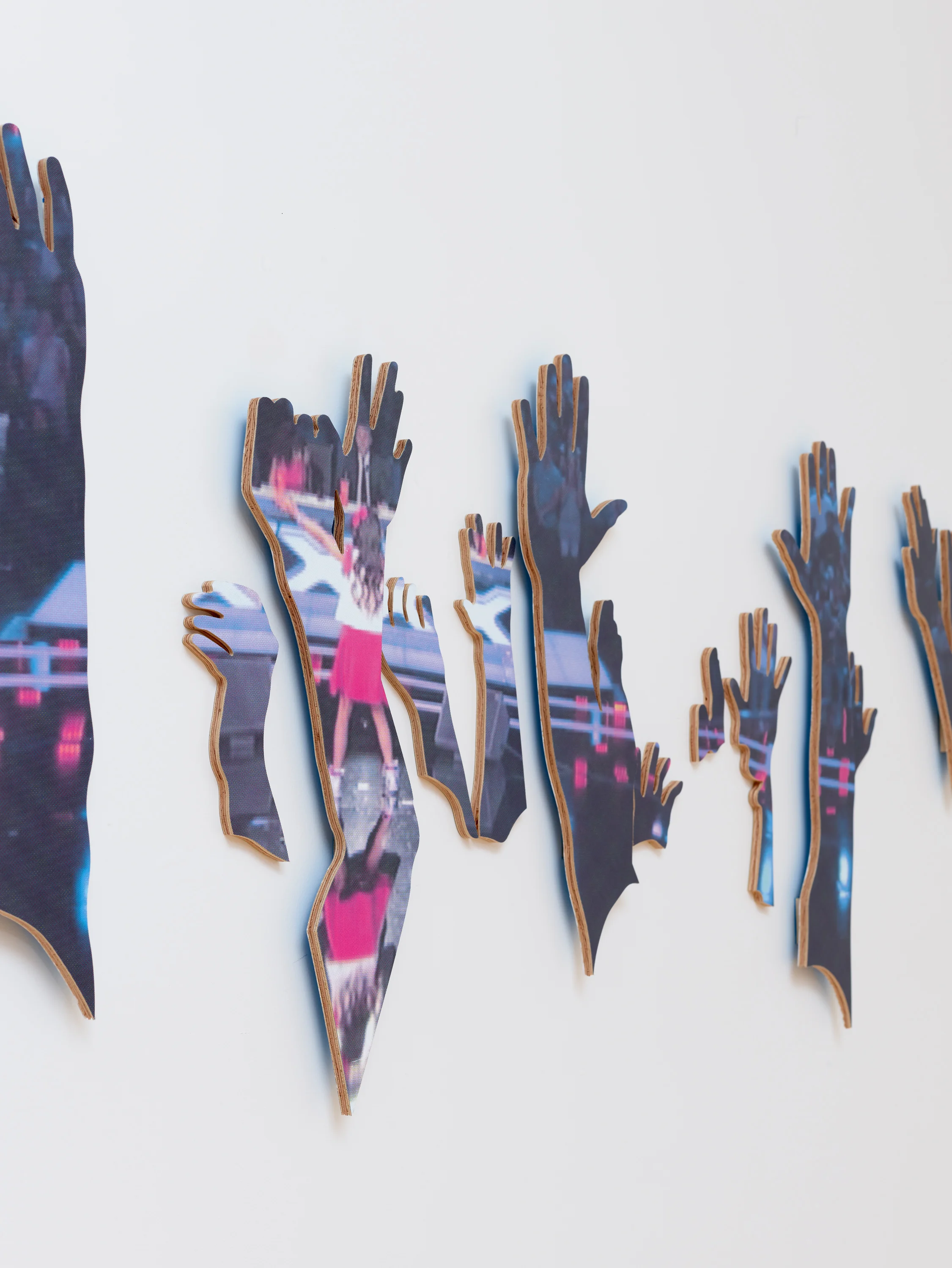 SMALL BUT POWERFUL (ANGELICA HALE) DETAIL Inkjet print and spray paint on plywood 35in x 120in 2017
