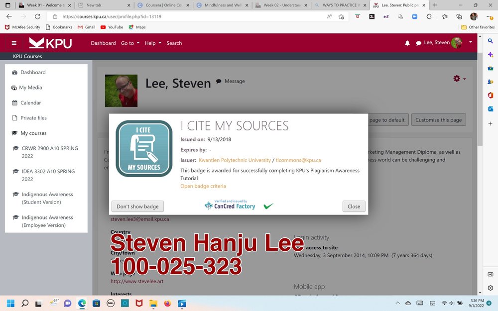 Screenshot 03 - I Cite My Sources Badge