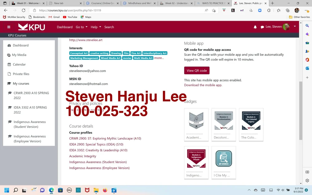 Screenshot 02 - Summary of Badges (Desktop)