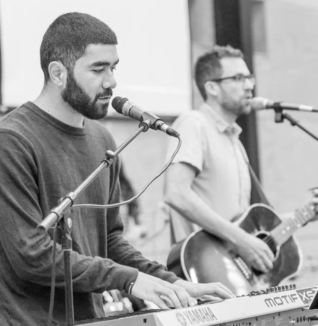 Nate leading worship with Josh Tagaloa (one of the young worship leaders he is developing at Shore CC).