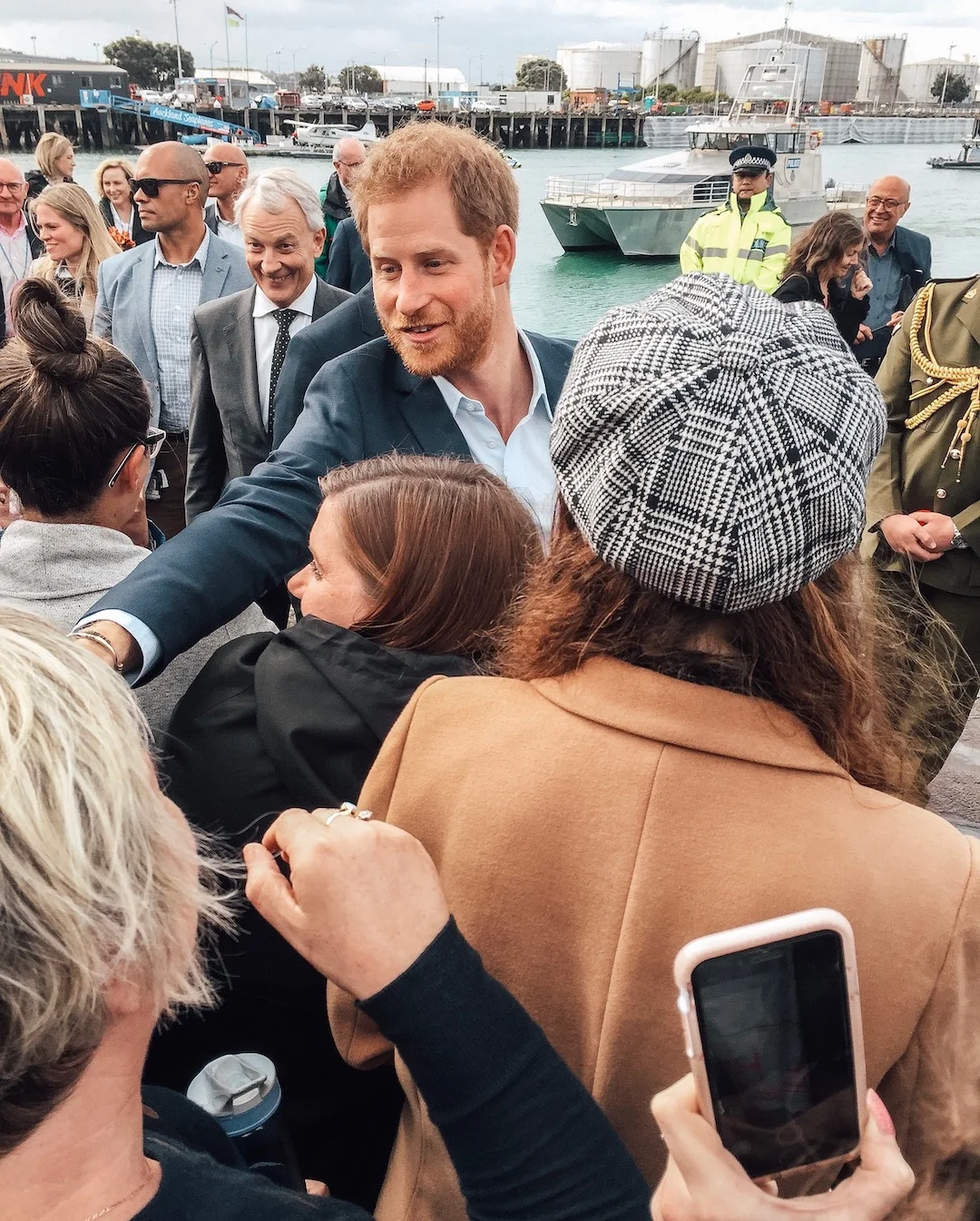 Playing it cool and greeting our royal guests in Auckland with friends.