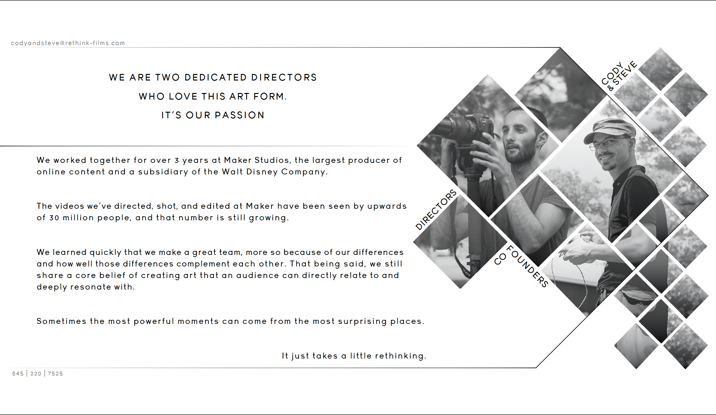 Pitch Deck Design - ReThink Films