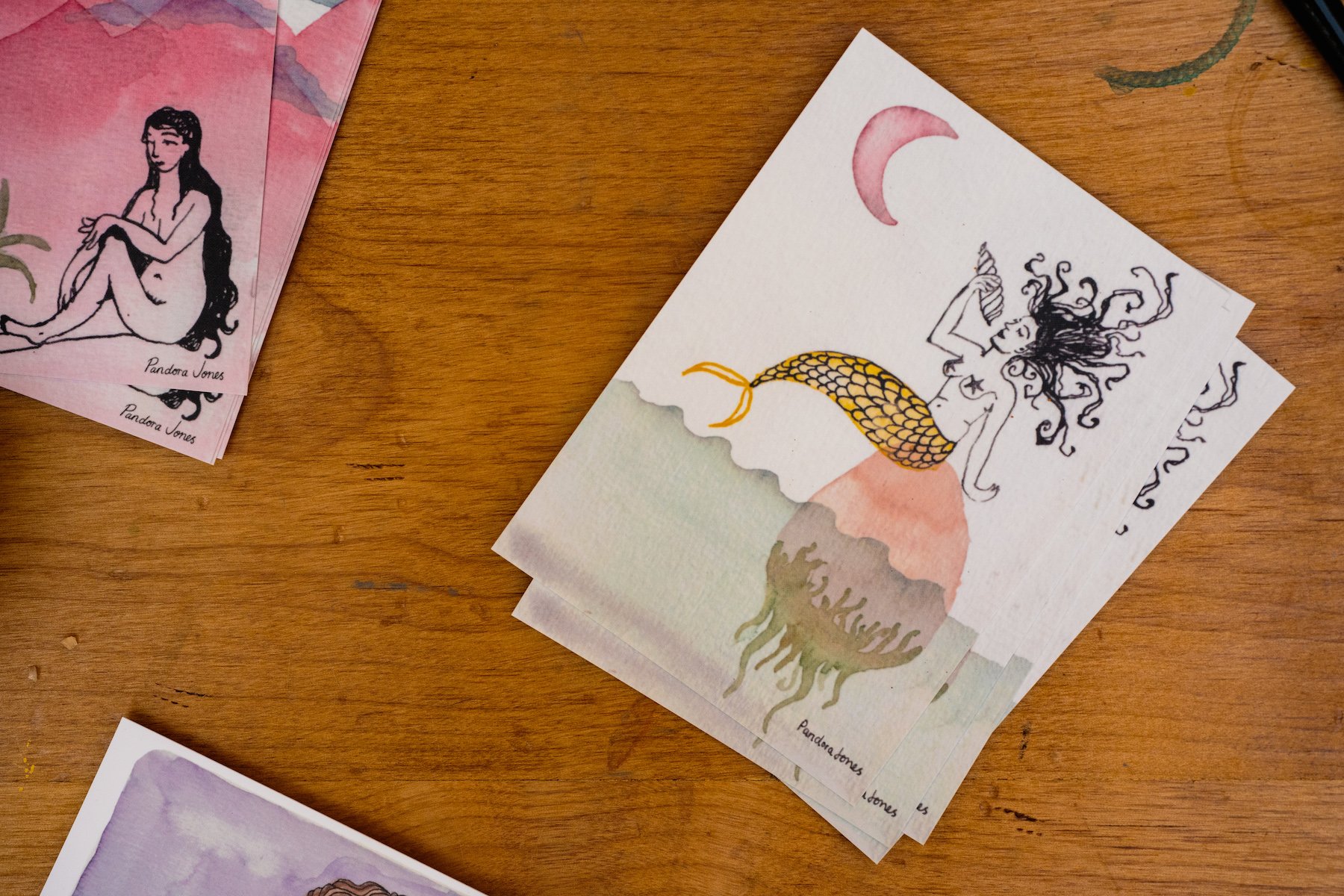 Mermaid Art Postcards ~ Pack of 4