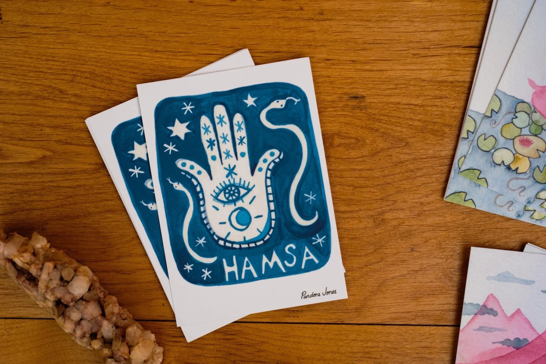 Hamsa Art Postcards ~ Pack of 4