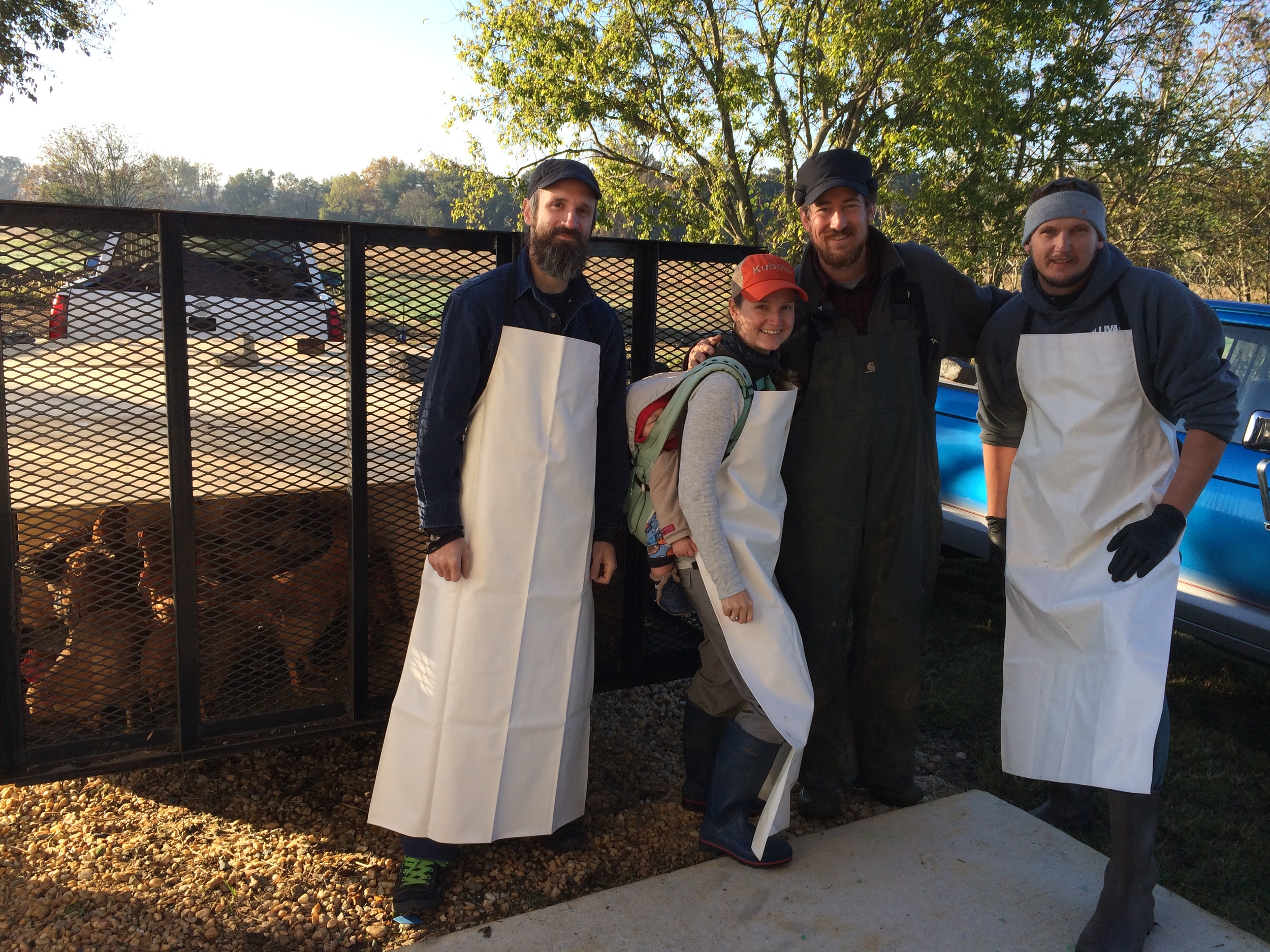 Family and friends come to help out with our small scale operation.