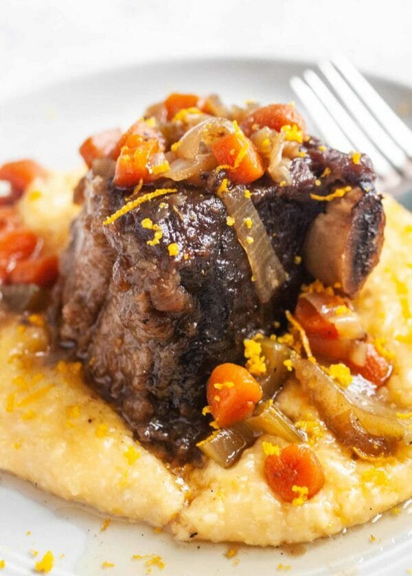 Slow Cooker Bourbon Short Ribs with Cheesy Grits
