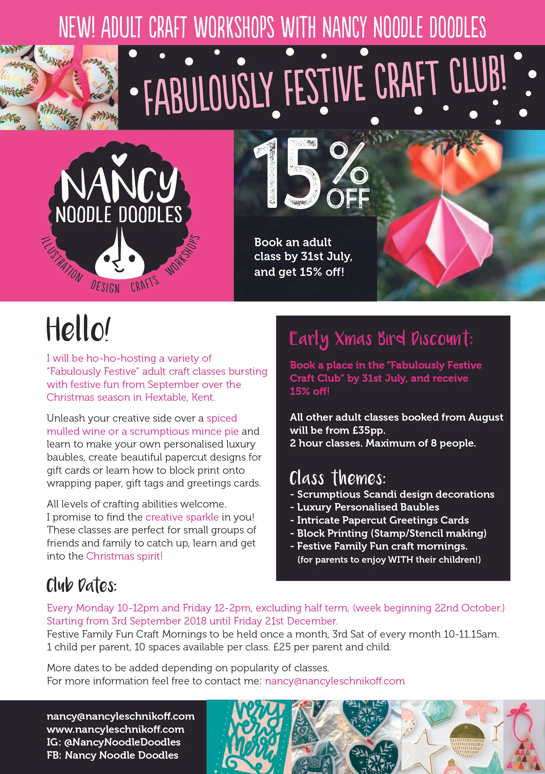 Download New Xmas Craft Classes Nancy Leschnikoff PSD Mockup Templates