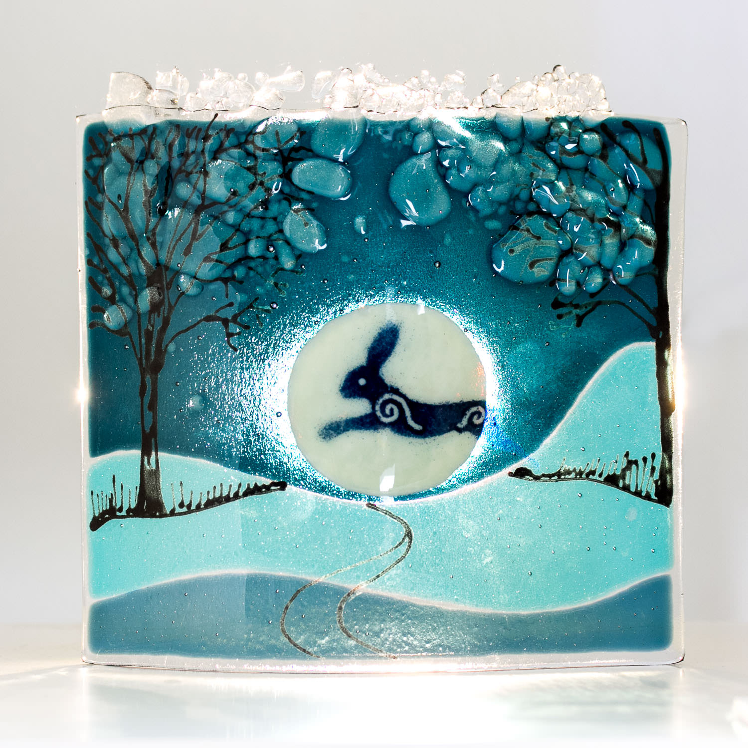 Hare - Fused Glass Art by Helen Grierson