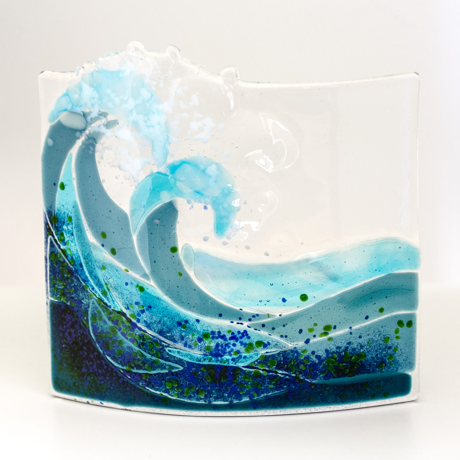 Beautiful Wave - Fused Glass Art by Helen Grierson