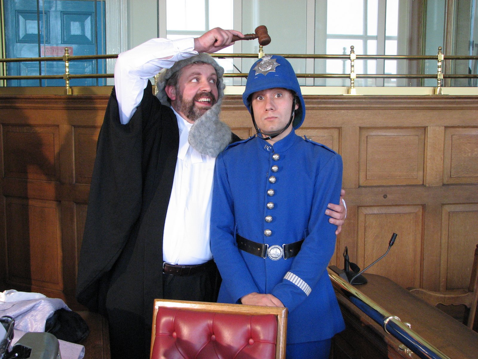 Way to much fun not to have a go: myself with fellow programme director Peter Kershaw (left) in our cameo roles!