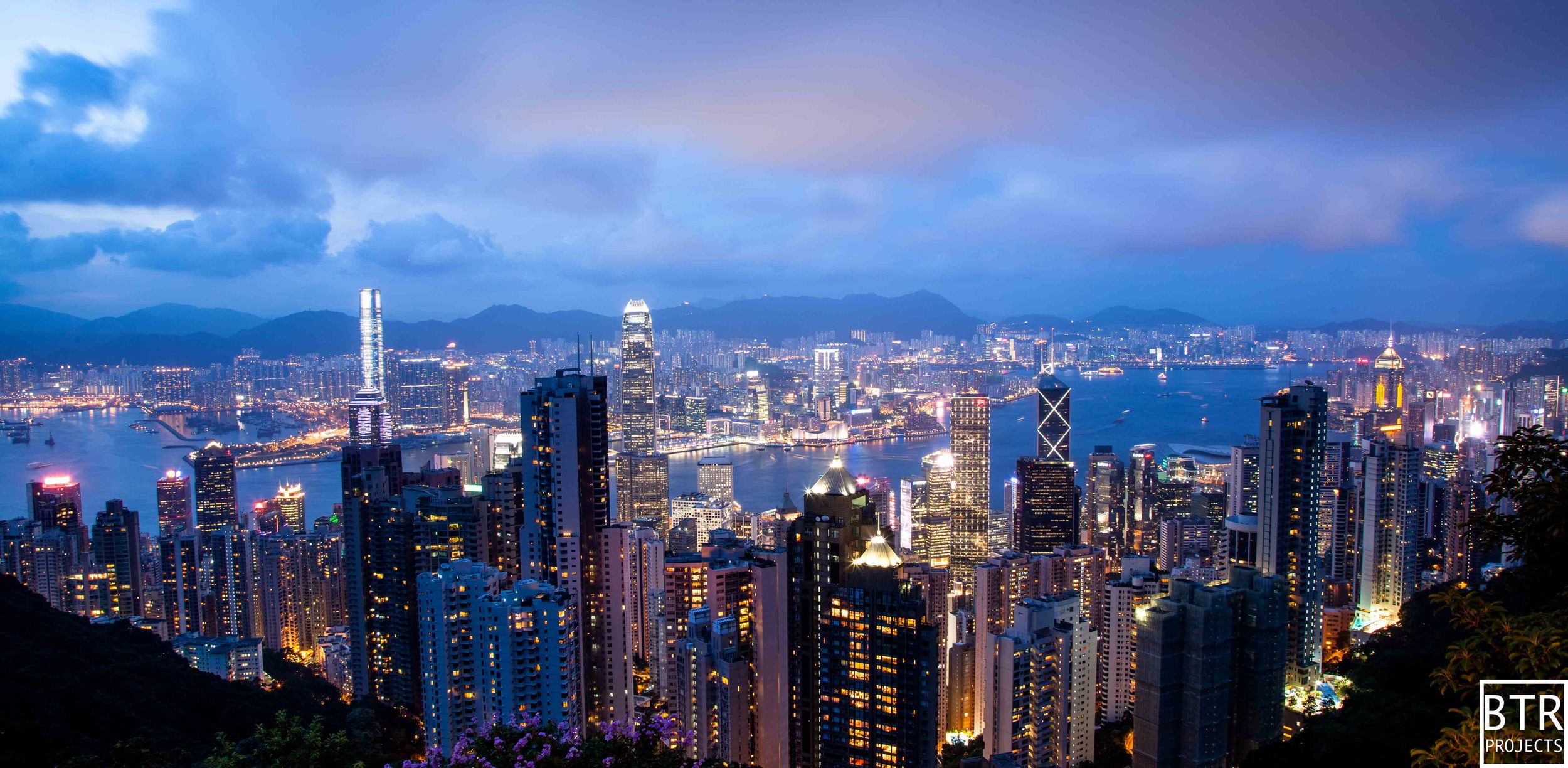 Hong Kong Covered in Night
